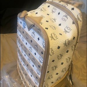 MCM BEIGE & WHITE BACKPACK